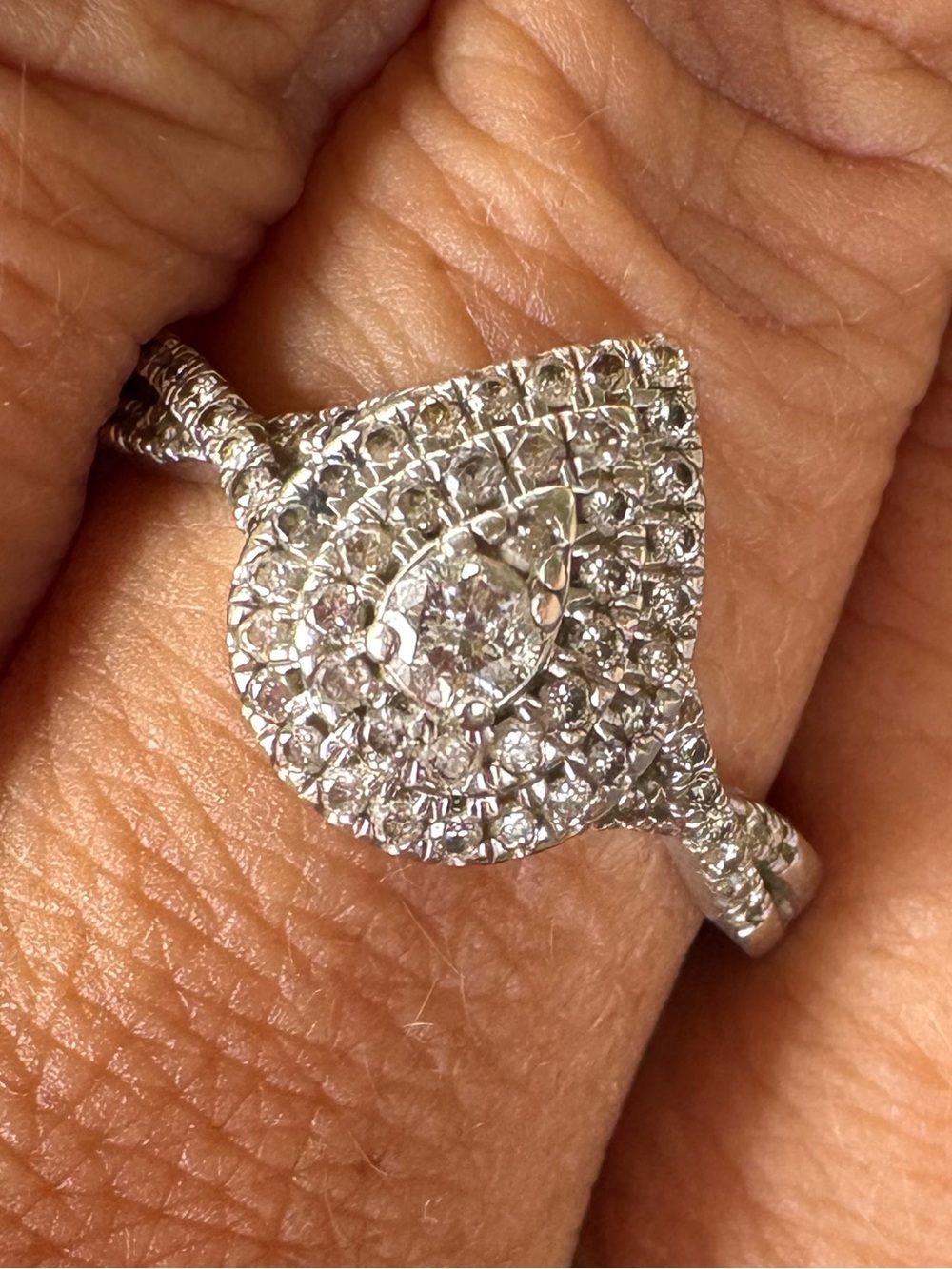 jcpenney white gold and diamond pear Pavé Ring with Sparkling Stones